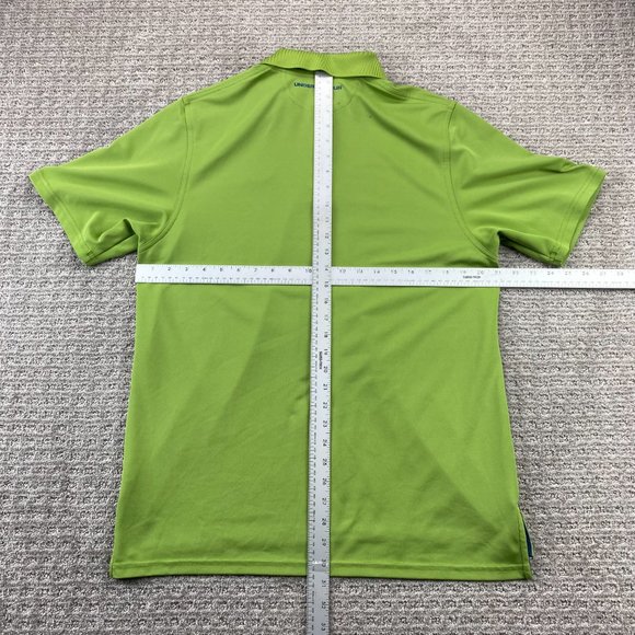 Under ARMOUR Golf Shirt Men Medium M Green Embroidered Logo - STAINS - READ - Picture 11 of 14